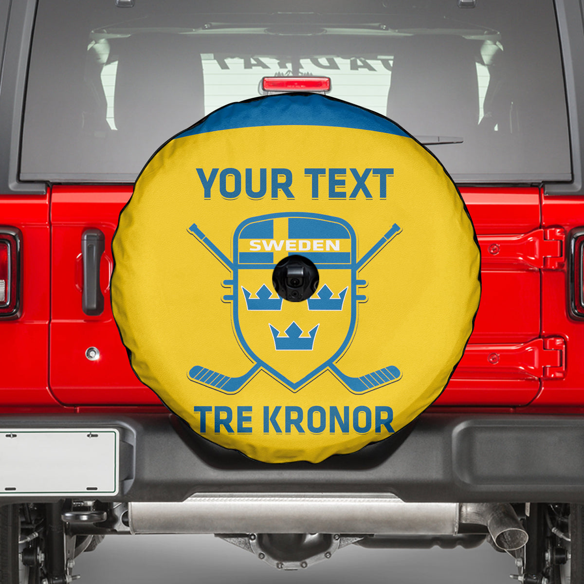 Custom Sweden Hockey Spare Tire Cover 2024 Go Swedish - Wonder Print Shop