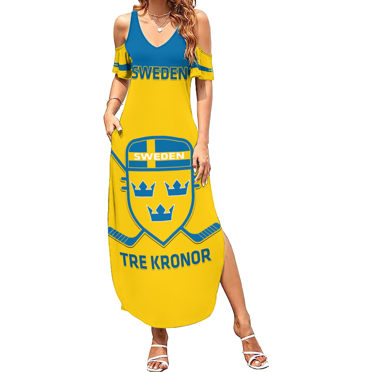 Custom Sweden Hockey Summer Maxi Dress 2024 Go Swedish - Wonder Print Shop