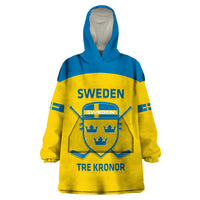 Custom Sweden Hockey Wearable Blanket Hoodie 2024 Go Swedish - Wonder Print Shop