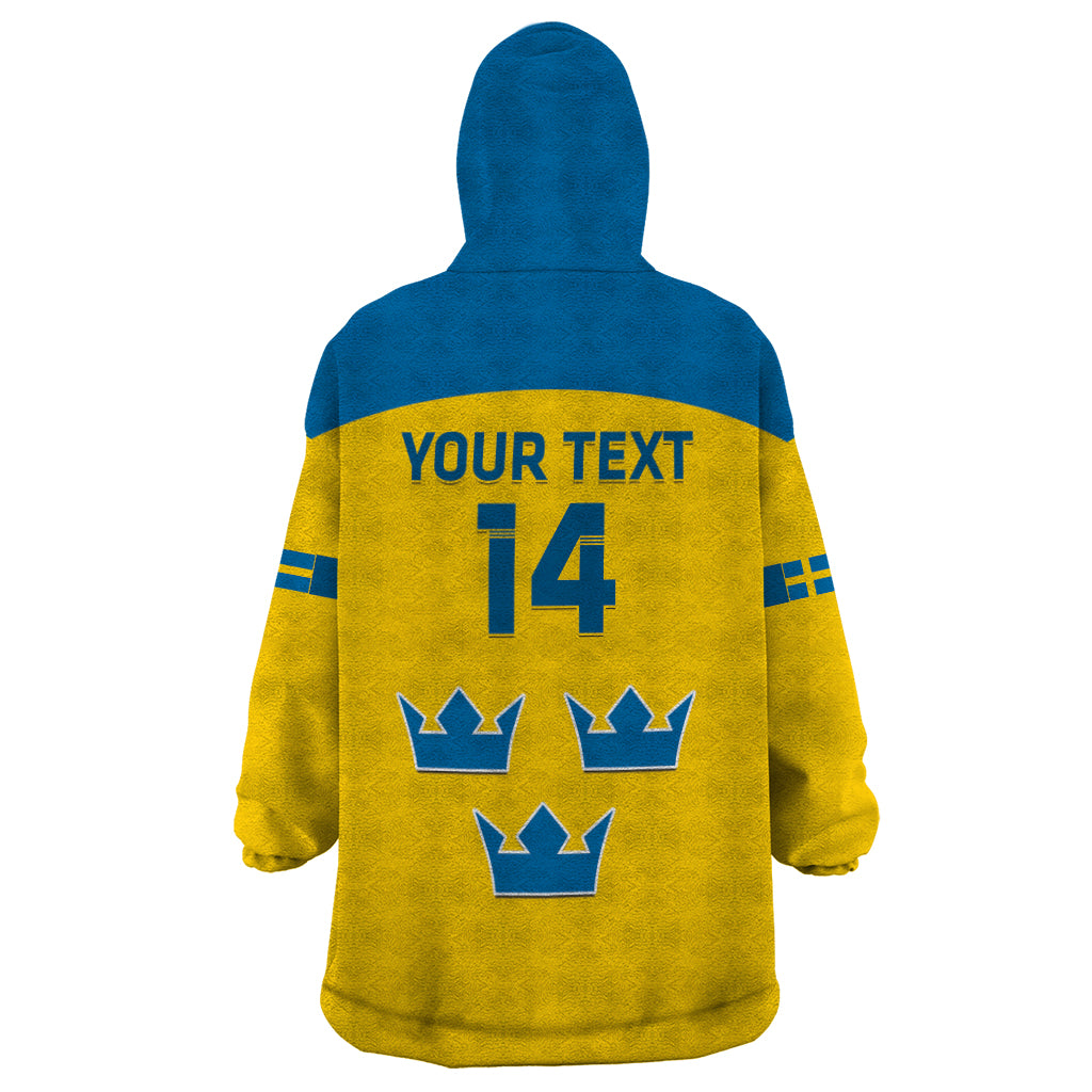 Custom Sweden Hockey Wearable Blanket Hoodie 2024 Go Swedish - Wonder Print Shop
