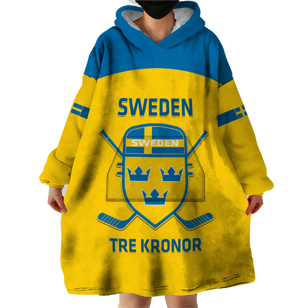 Custom Sweden Hockey Wearable Blanket Hoodie 2024 Go Swedish - Wonder Print Shop