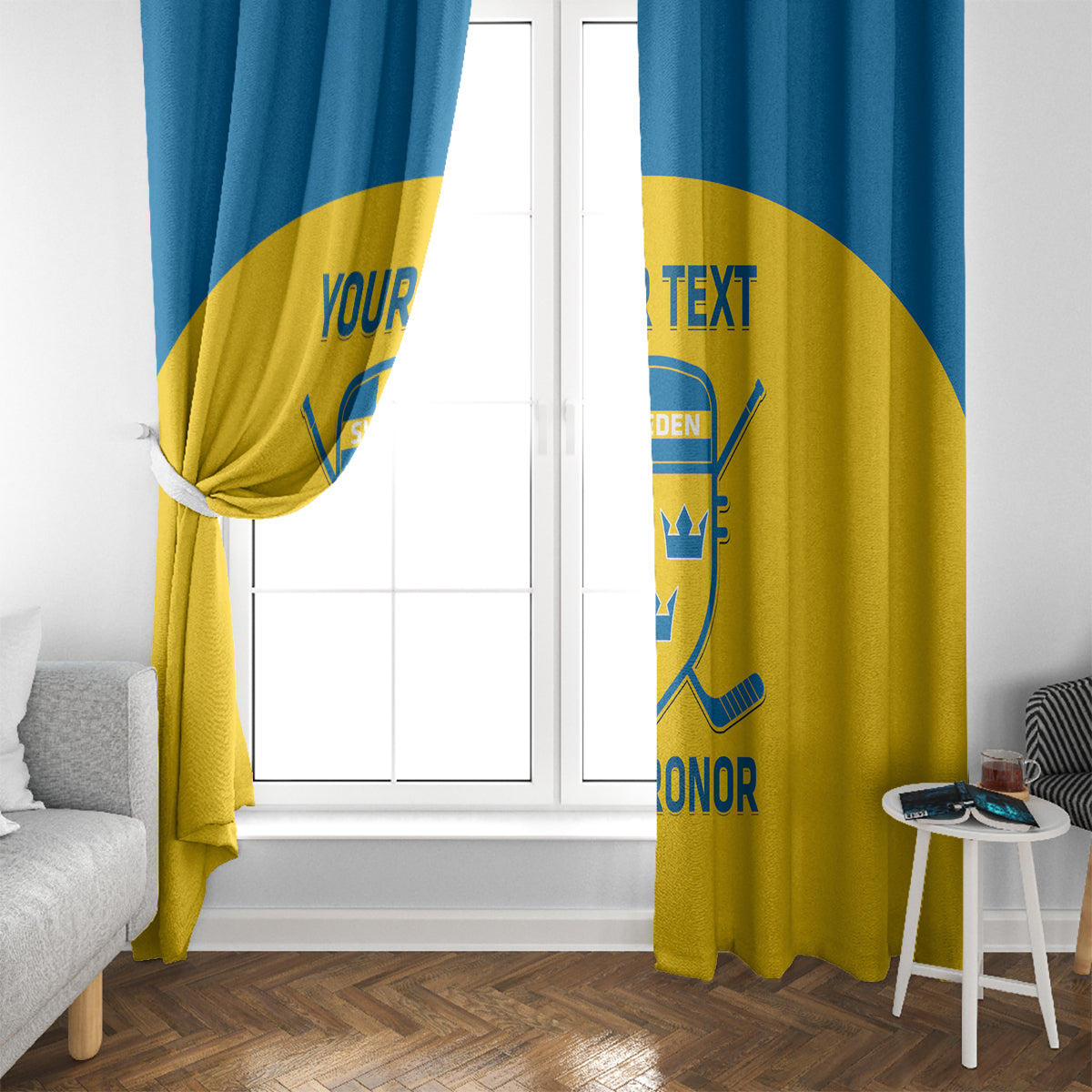 Custom Sweden Hockey Window Curtain 2024 Go Swedish - Wonder Print Shop