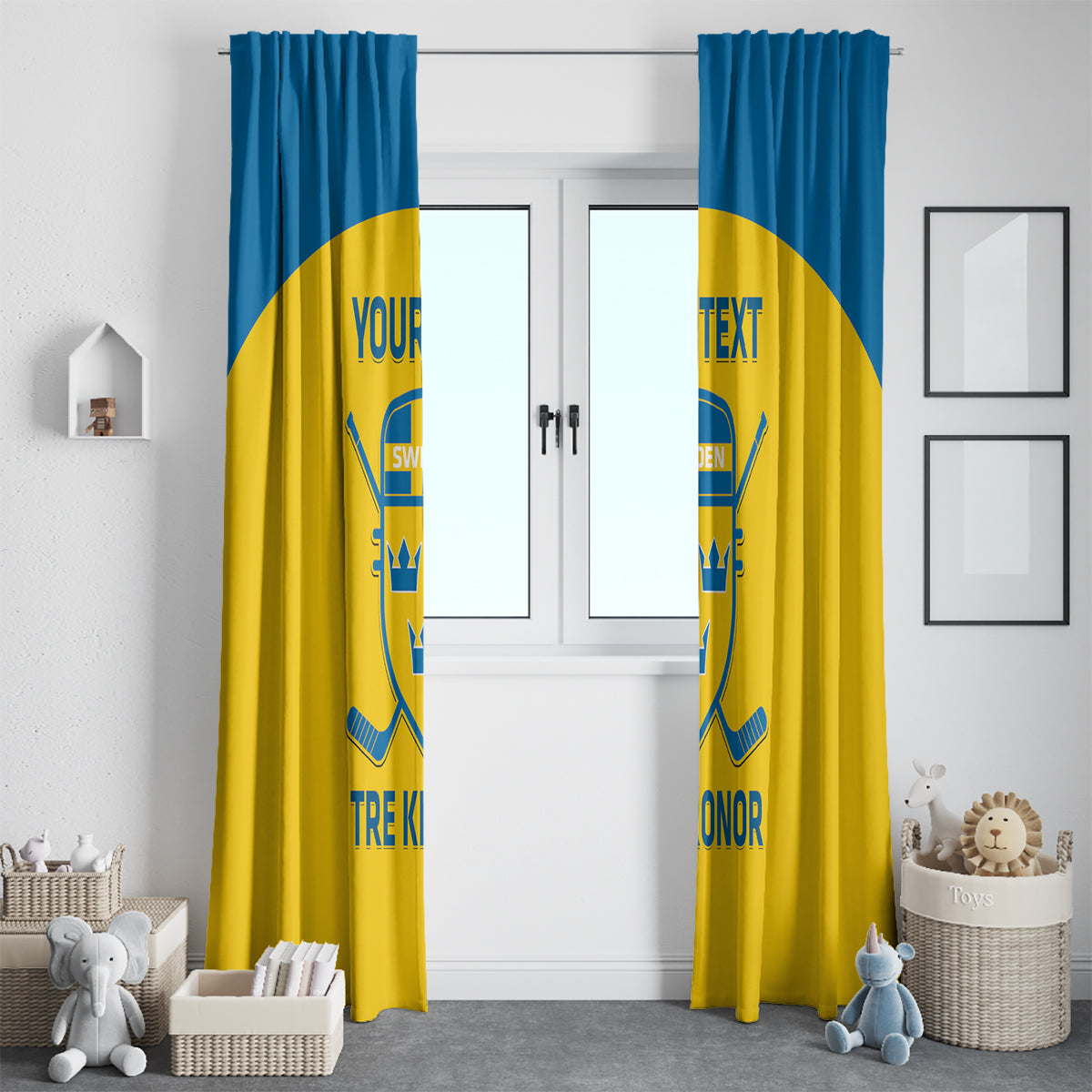 Custom Sweden Hockey Window Curtain 2024 Go Swedish - Wonder Print Shop