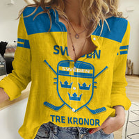 Custom Sweden Hockey Women Casual Shirt 2024 Go Swedish - Wonder Print Shop