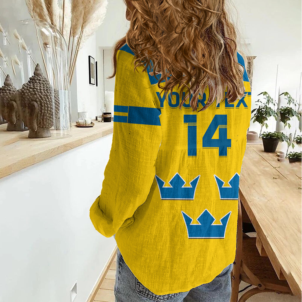 Custom Sweden Hockey Women Casual Shirt 2024 Go Swedish - Wonder Print Shop