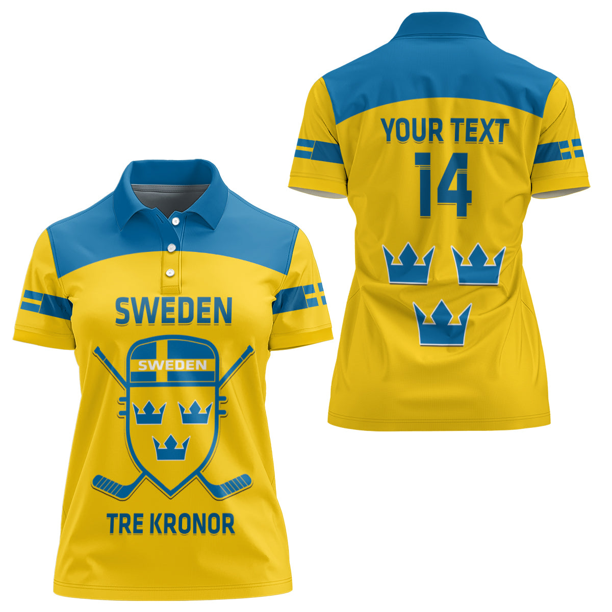 Custom Sweden Hockey Women Polo Shirt 2024 Go Swedish - Wonder Print Shop