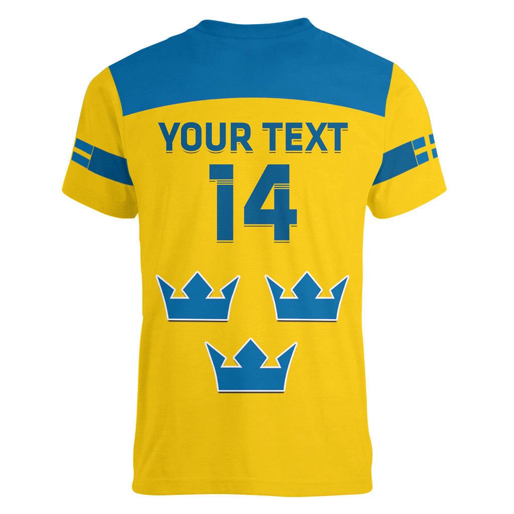 Custom Sweden Hockey Women V Neck T Shirt 2024 Go Swedish - Wonder Print Shop