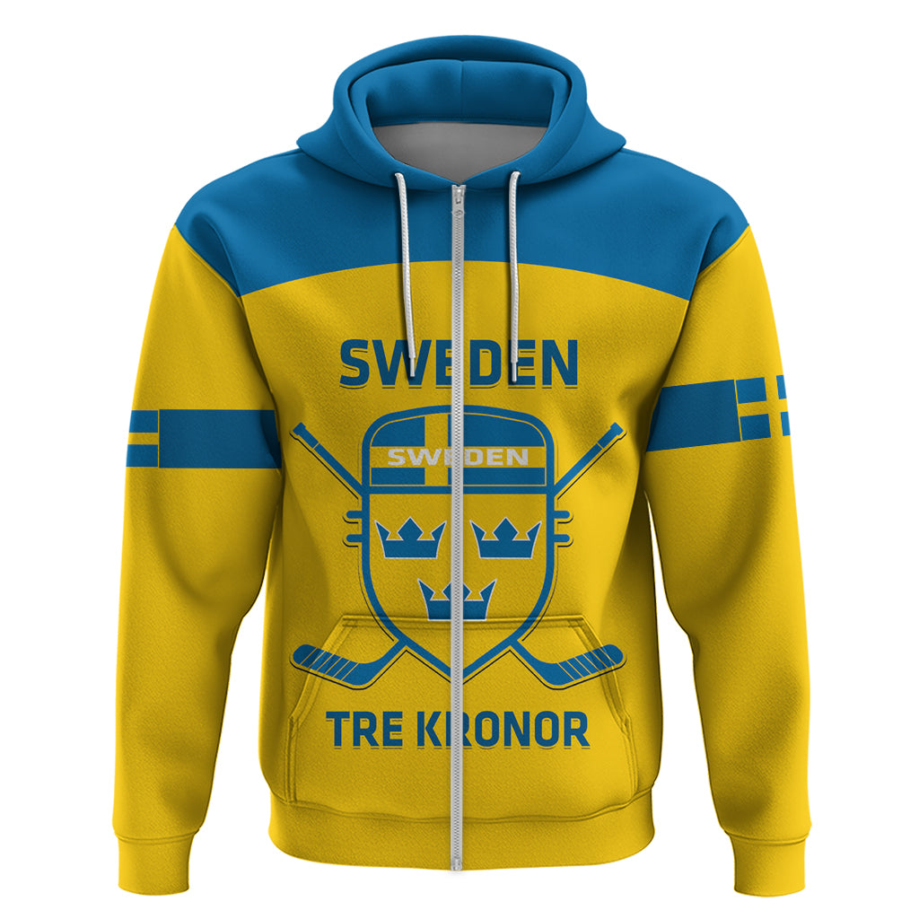 Custom Sweden Hockey Zip Hoodie 2024 Go Swedish - Wonder Print Shop
