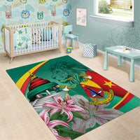 Cameroon National Day Area Rug Cameroun Reunification Monument Lily Flowers