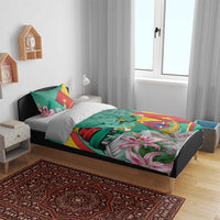 Cameroon National Day Bedding Set Cameroun Reunification Monument Lily Flowers