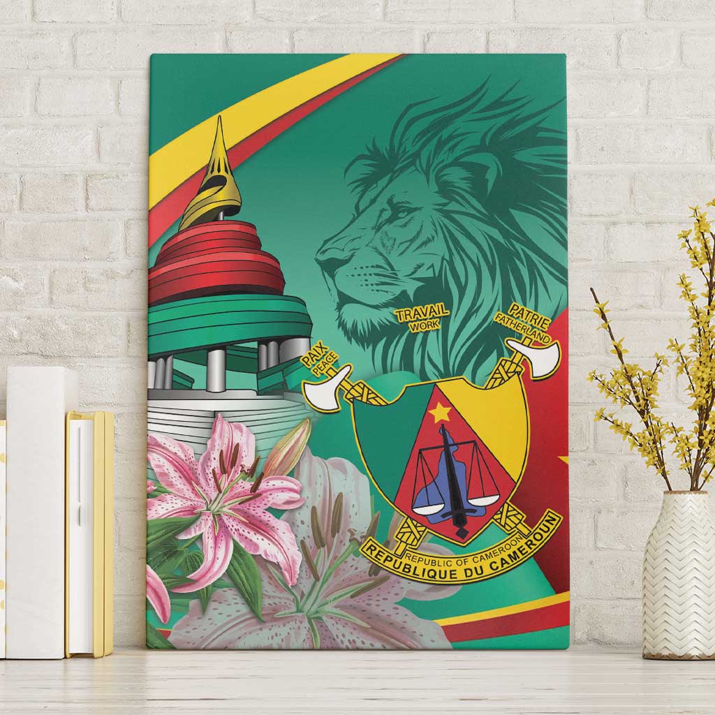Cameroon National Day Canvas Wall Art Cameroun Reunification Monument Lily Flowers