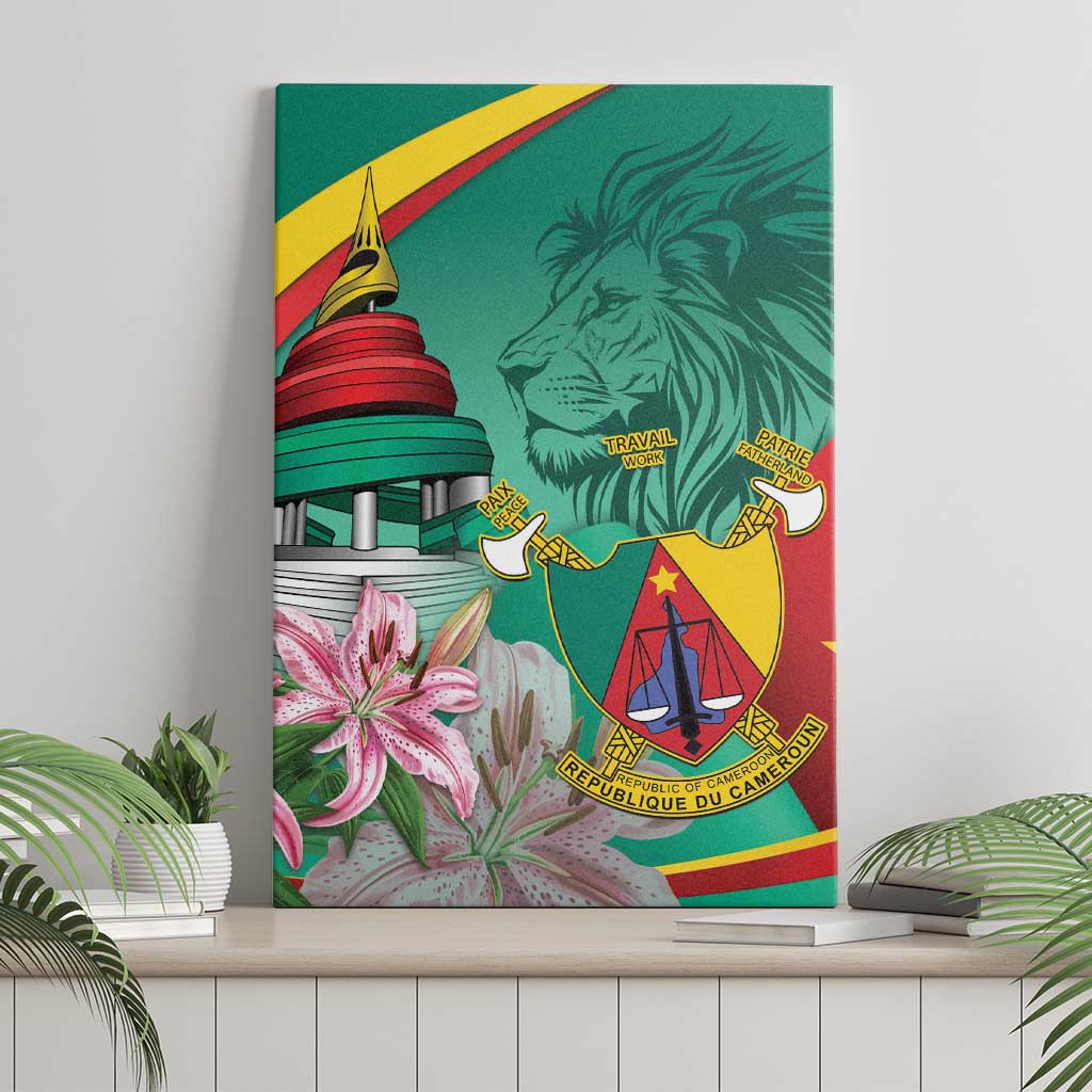 Cameroon National Day Canvas Wall Art Cameroun Reunification Monument Lily Flowers