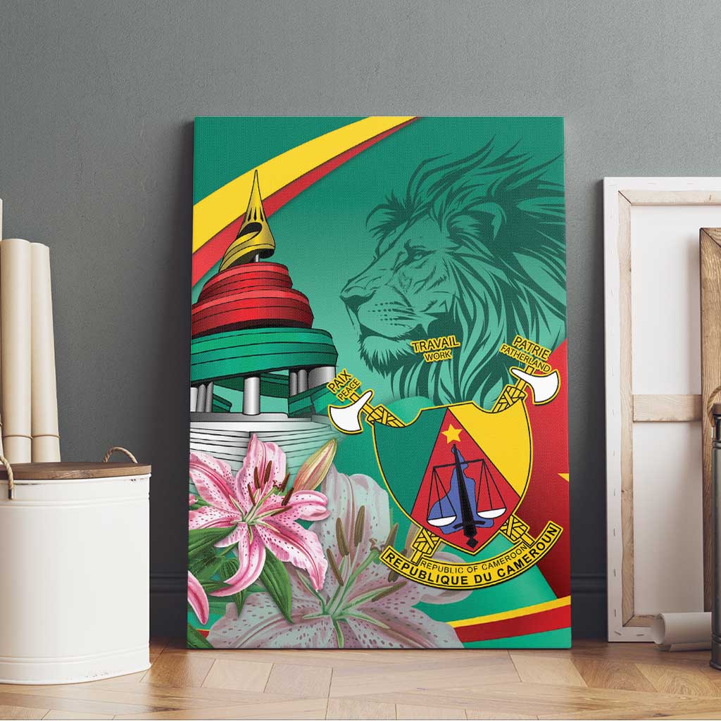 Cameroon National Day Canvas Wall Art Cameroun Reunification Monument Lily Flowers
