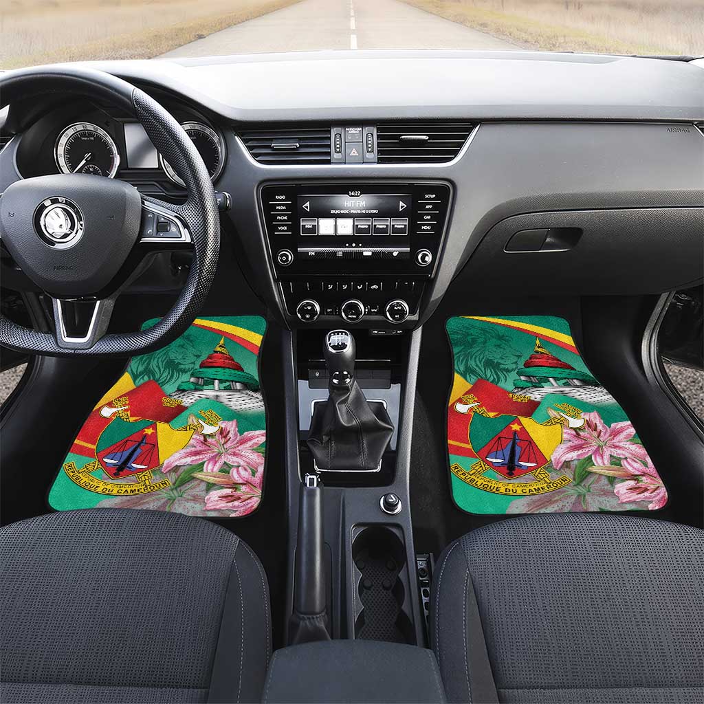 Cameroon National Day Car Mats Cameroun Reunification Monument Lily Flowers