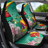 Cameroon National Day Car Seat Cover Cameroun Reunification Monument Lily Flowers