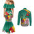 Cameroon National Day Couples Matching Mermaid Dress and Long Sleeve Button Shirt Cameroun Reunification Monument Lily Flowers