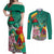 Cameroon National Day Couples Matching Off Shoulder Maxi Dress and Long Sleeve Button Shirt Cameroun Reunification Monument Lily Flowers