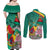 Cameroon National Day Couples Matching Off Shoulder Maxi Dress and Long Sleeve Button Shirt Cameroun Reunification Monument Lily Flowers