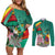 Cameroon National Day Couples Matching Off Shoulder Short Dress and Long Sleeve Button Shirt Cameroun Reunification Monument Lily Flowers