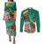 Cameroon National Day Couples Matching Puletasi and Long Sleeve Button Shirt Cameroun Reunification Monument Lily Flowers