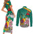 Cameroon National Day Couples Matching Short Sleeve Bodycon Dress and Long Sleeve Button Shirt Cameroun Reunification Monument Lily Flowers