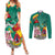 Cameroon National Day Couples Matching Summer Maxi Dress and Long Sleeve Button Shirt Cameroun Reunification Monument Lily Flowers
