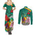 Cameroon National Day Couples Matching Summer Maxi Dress and Long Sleeve Button Shirt Cameroun Reunification Monument Lily Flowers