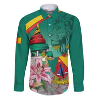 Cameroon National Day Family Matching Off Shoulder Maxi Dress and Hawaiian Shirt Cameroun Reunification Monument Lily Flowers