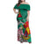 Cameroon National Day Family Matching Off Shoulder Maxi Dress and Hawaiian Shirt Cameroun Reunification Monument Lily Flowers