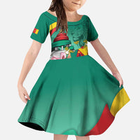 Cameroon National Day Family Matching Tank Maxi Dress and Hawaiian Shirt Cameroun Reunification Monument Lily Flowers