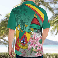 Cameroon National Day Hawaiian Shirt Cameroun Reunification Monument Lily Flowers