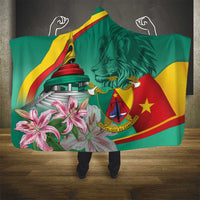 Cameroon National Day Hooded Blanket Cameroun Reunification Monument Lily Flowers