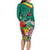 Cameroon National Day Long Sleeve Bodycon Dress Cameroun Reunification Monument Lily Flowers