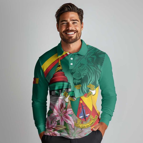 Monument de la Reunification Cameroun Sleeveless Zip Hoodie Coat Of Arms With Lily Flowers LT14 main image 0