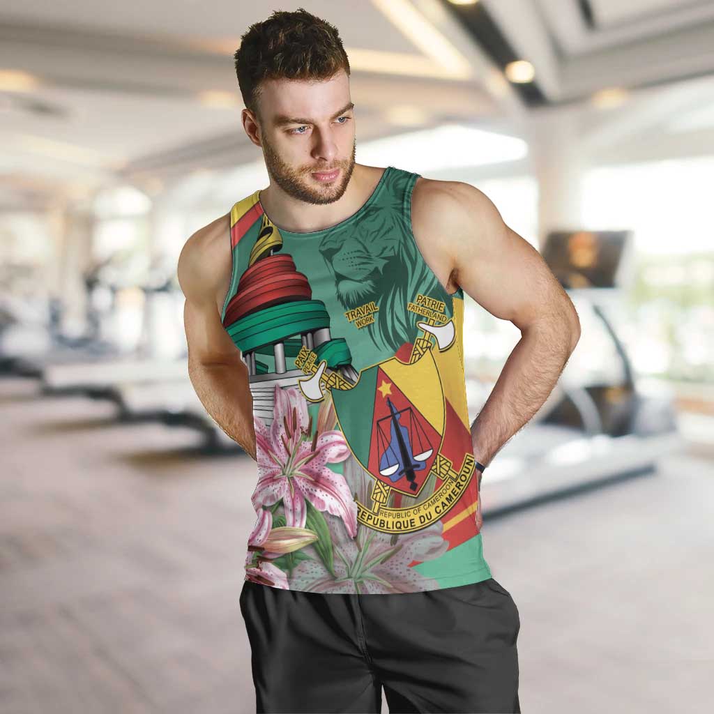 Cameroon National Day Men Tank Top Cameroun Reunification Monument Lily Flowers