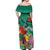 Cameroon National Day Off Shoulder Maxi Dress Cameroun Reunification Monument Lily Flowers