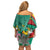 Cameroon National Day Off Shoulder Short Dress Cameroun Reunification Monument Lily Flowers