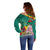 Cameroon National Day Off Shoulder Sweater Cameroun Reunification Monument Lily Flowers