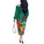 Cameroon National Day Off The Shoulder Long Sleeve Dress Cameroun Reunification Monument Lily Flowers