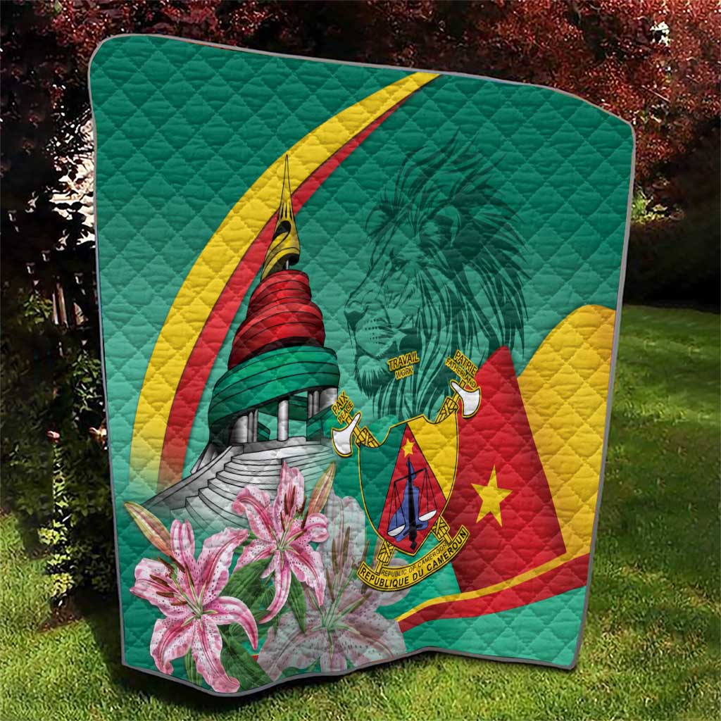 Cameroon National Day Quilt Cameroun Reunification Monument Lily Flowers