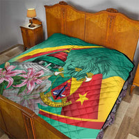 Cameroon National Day Quilt Cameroun Reunification Monument Lily Flowers