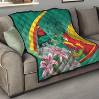 Cameroon National Day Quilt Cameroun Reunification Monument Lily Flowers