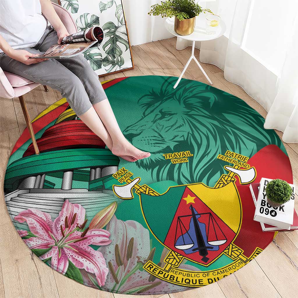 Cameroon National Day Round Carpet Cameroun Reunification Monument Lily Flowers