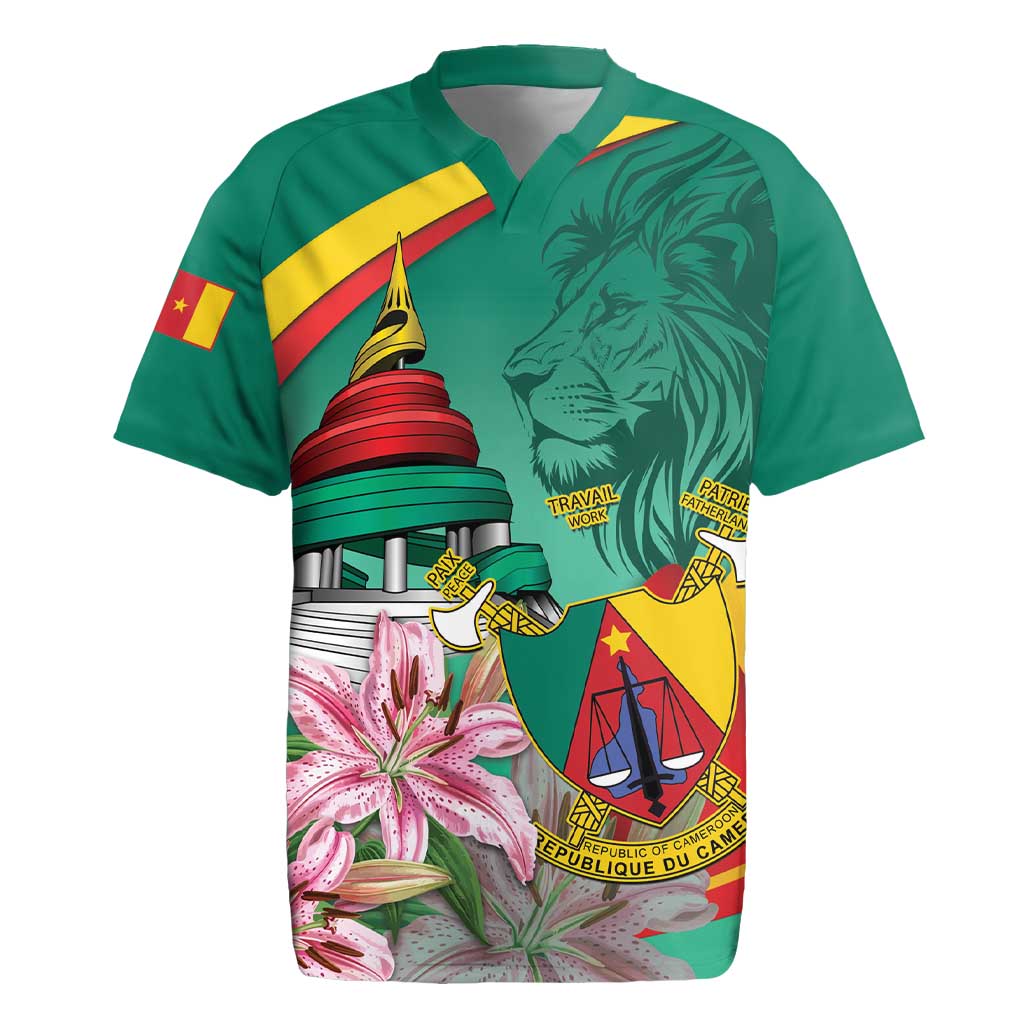 Cameroon National Day Rugby Jersey Cameroun Reunification Monument Lily Flowers