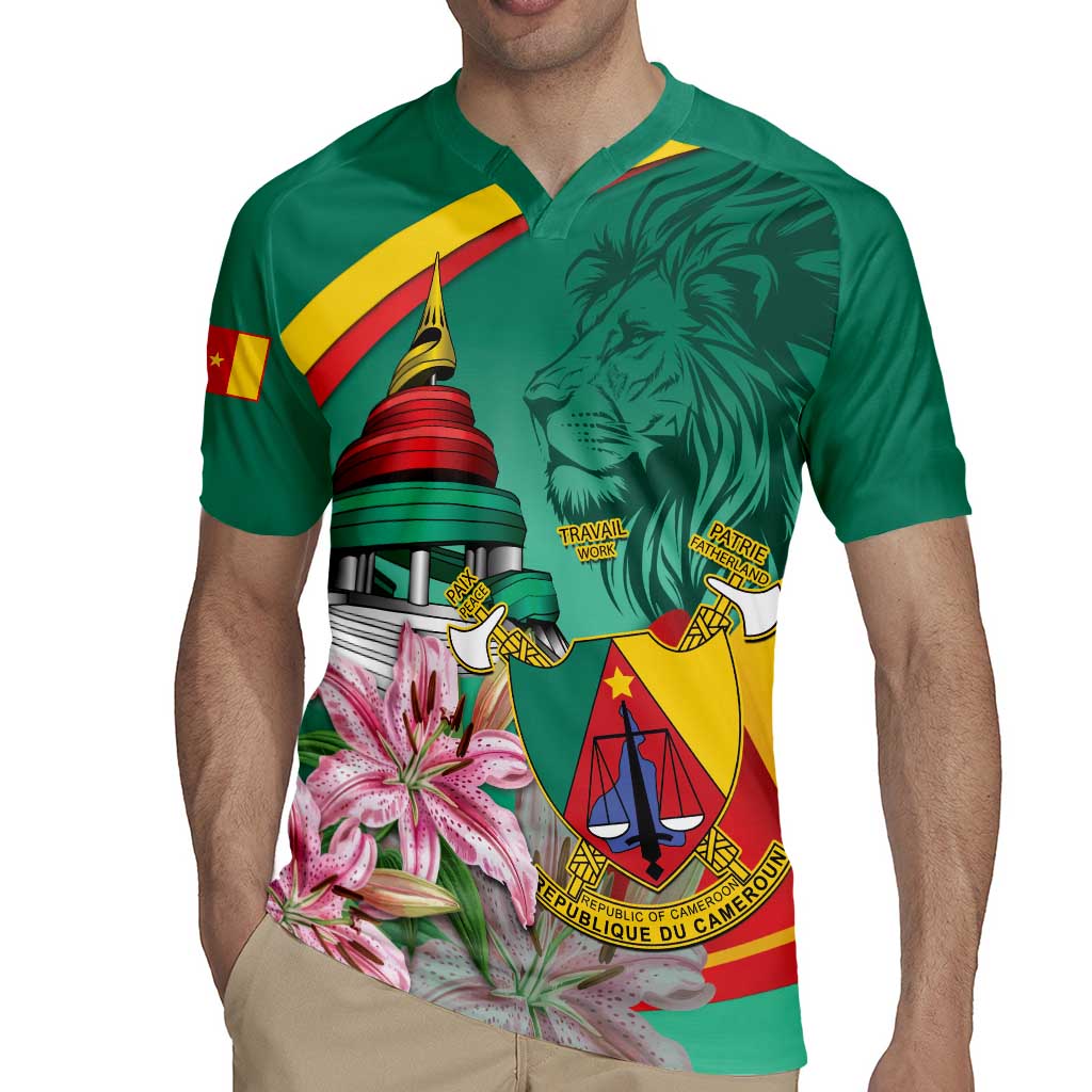 Cameroon National Day Rugby Jersey Cameroun Reunification Monument Lily Flowers