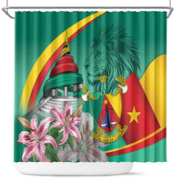 Cameroon National Day Shower Curtain Cameroun Reunification Monument Lily Flowers