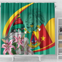 Cameroon National Day Shower Curtain Cameroun Reunification Monument Lily Flowers