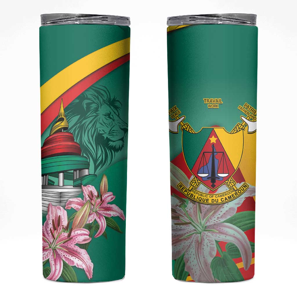 Cameroon National Day Skinny Tumbler Cameroun Reunification Monument Lily Flowers