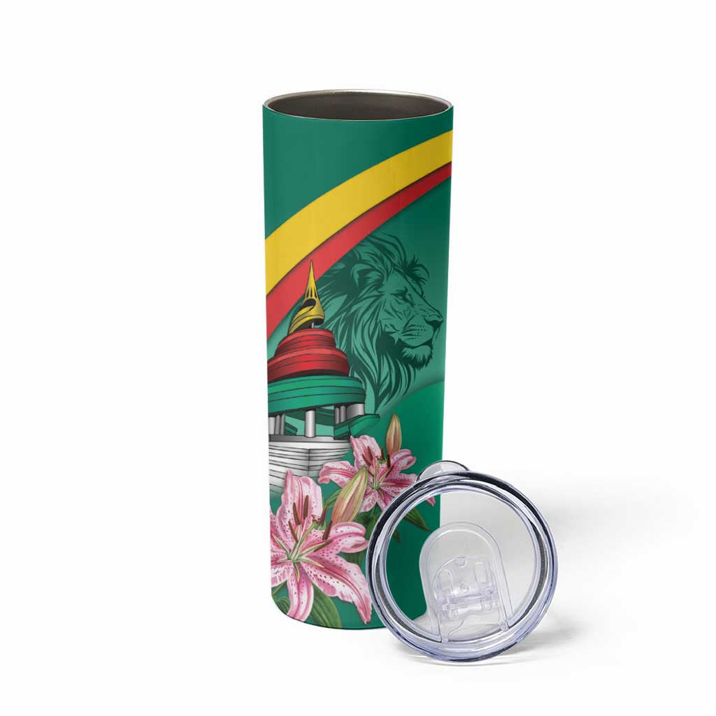 Cameroon National Day Skinny Tumbler Cameroun Reunification Monument Lily Flowers