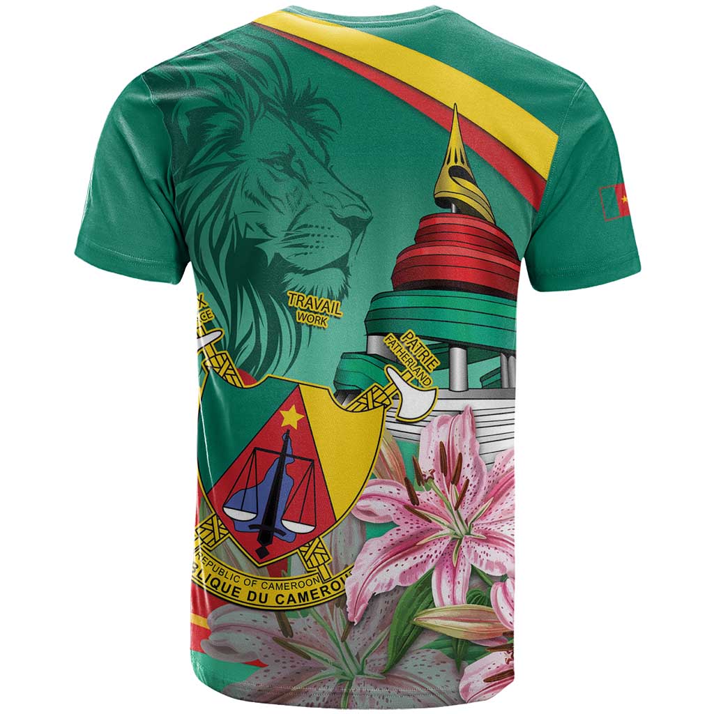 Cameroon National Day T Shirt Cameroun Reunification Monument Lily Flowers